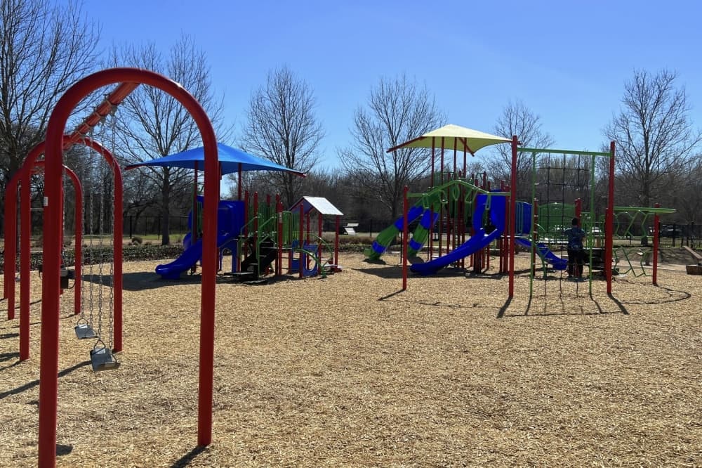 New columns installed at Keller Pointe playground to be used for shade structures
