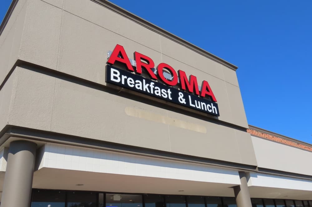 sign on building