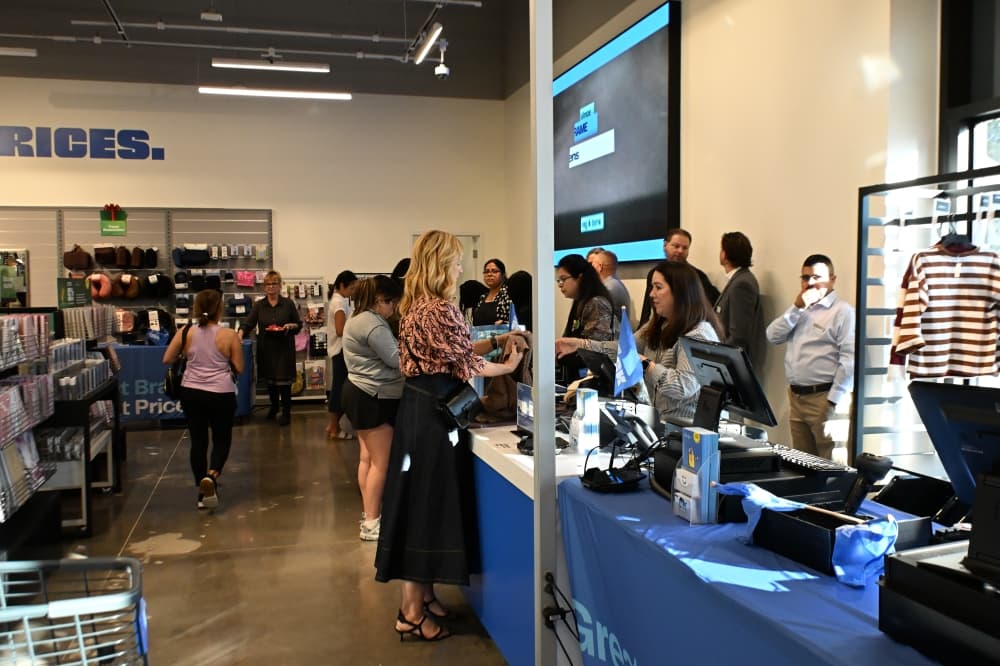 Some of Nordstrom Rack's first customers at the new Flower Mound store check out.