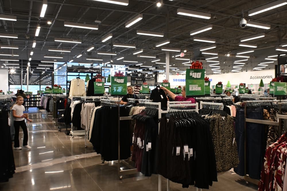 Nordstrom Rack sells a selection of men's, women's and children's clothing, much of which is marked down in price.