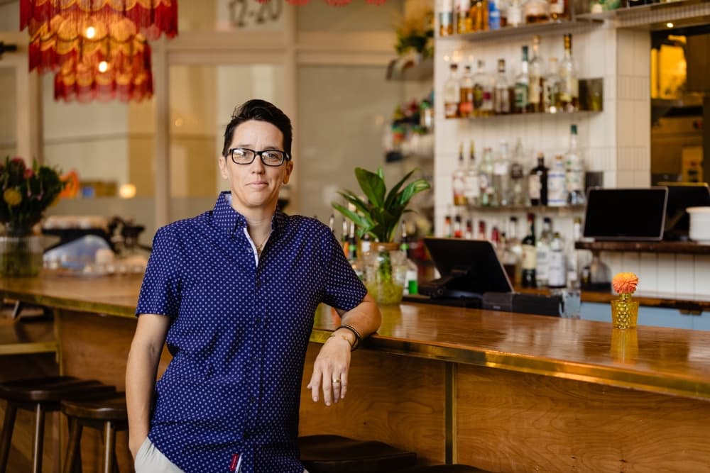 An image of the founder and operator of the restaurant. 
