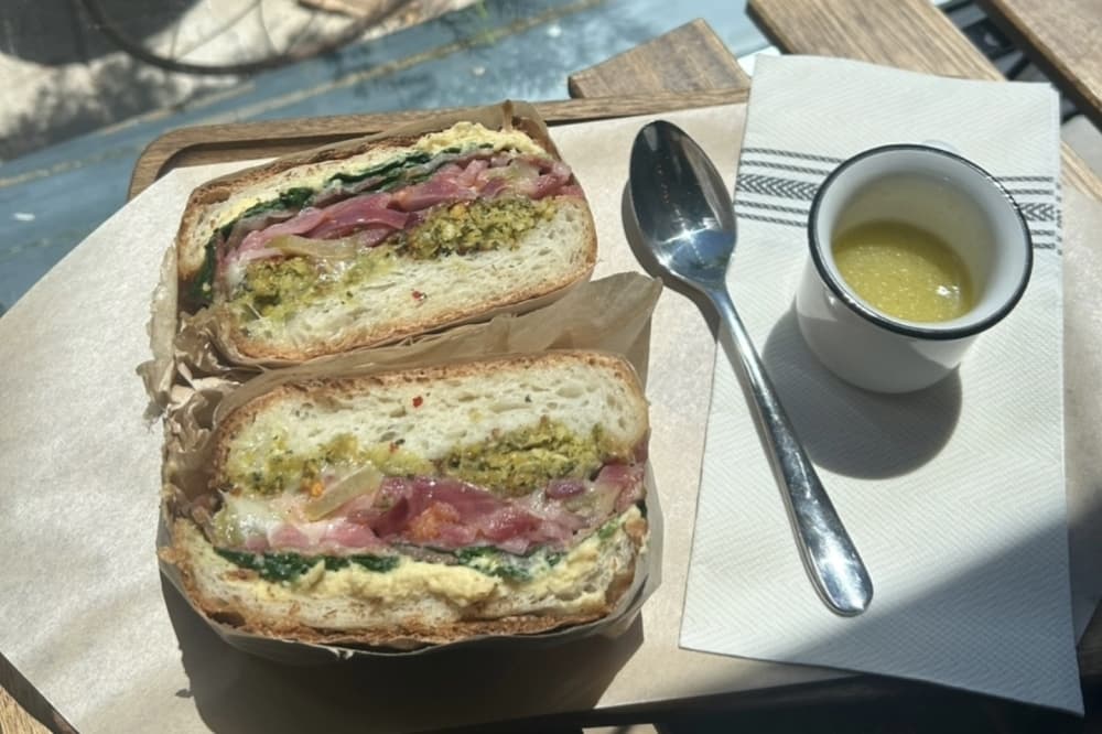Falafel garden panini