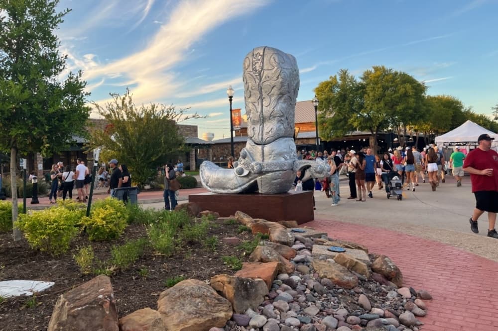 giant silver boot