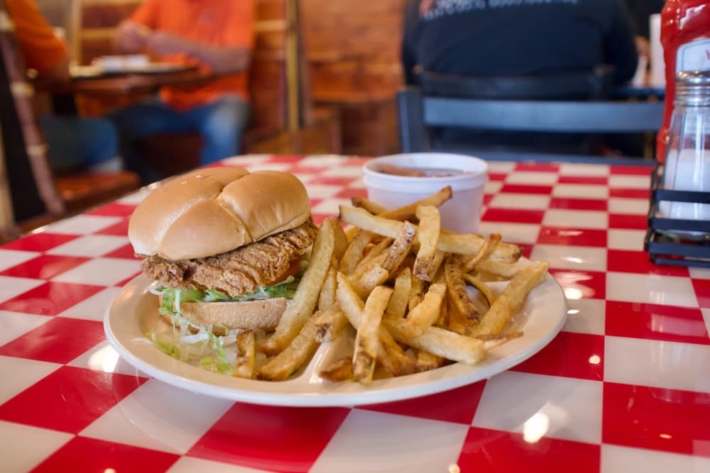 County Road Burger Company's fried chicken sandwich