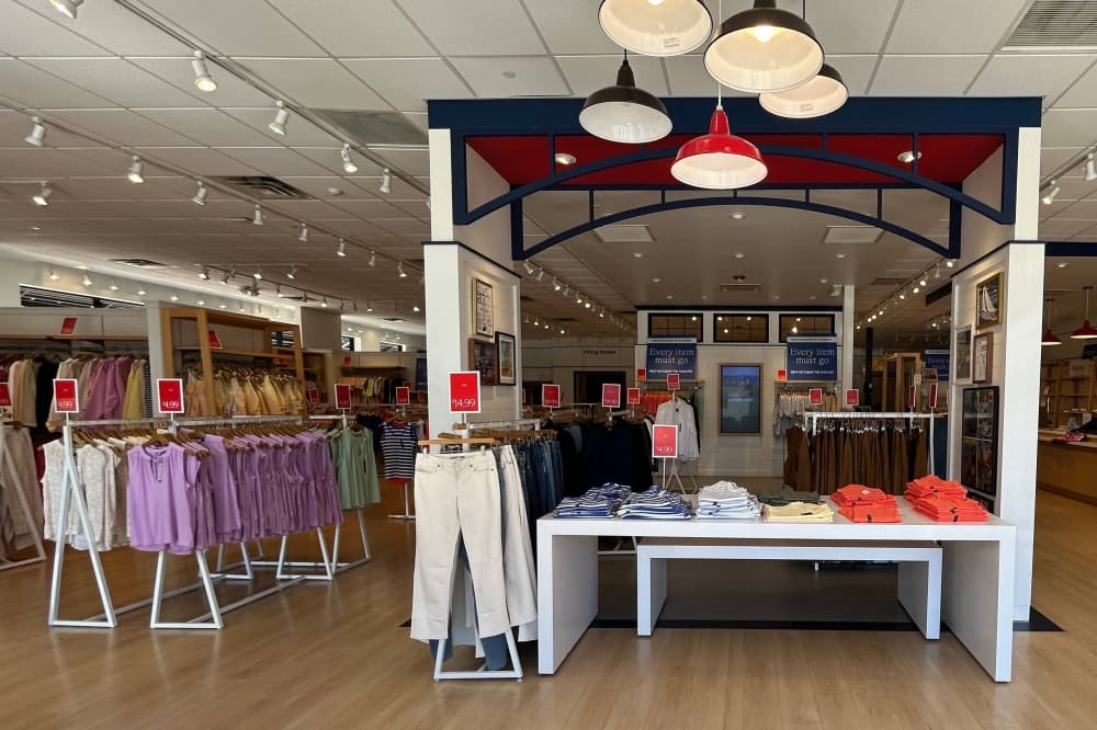 Interior of a clothing store. 
