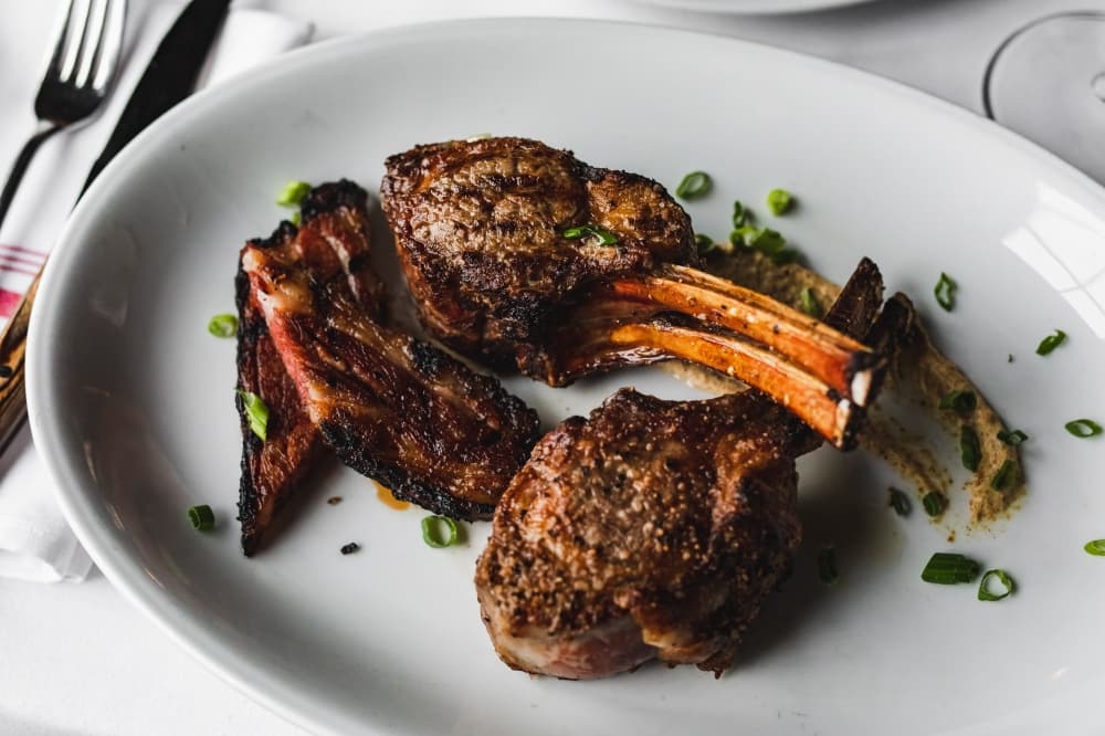 meat served on a plate