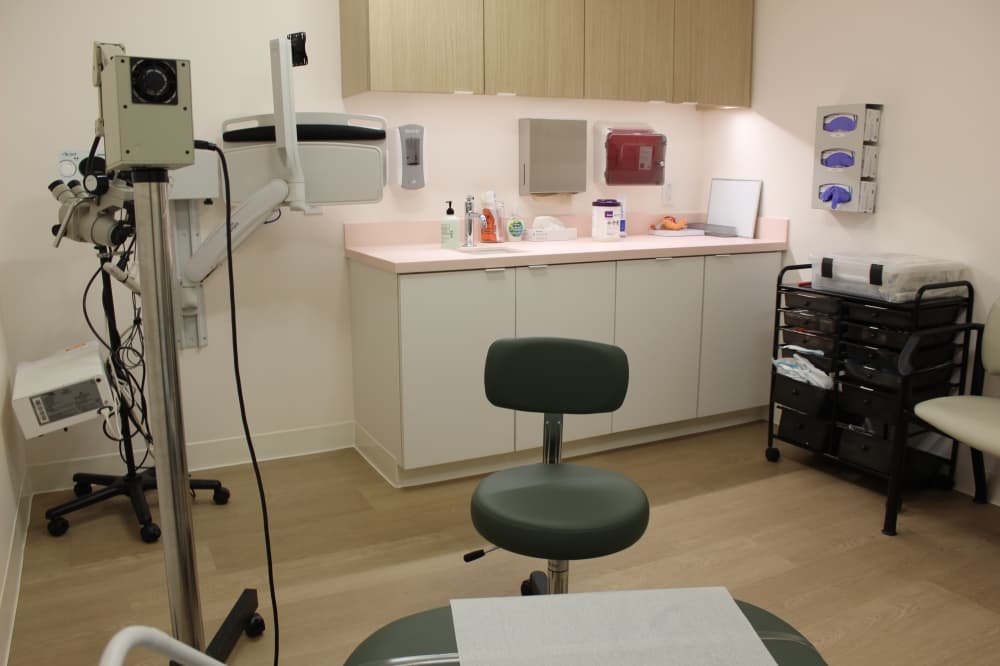 The interior of an exam room