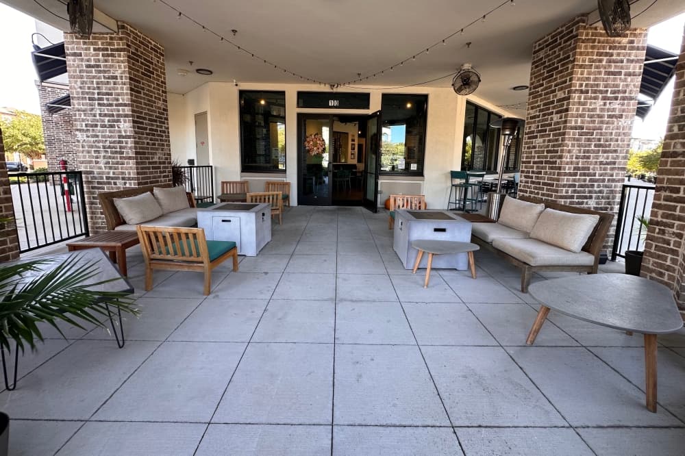 the outdoor patio