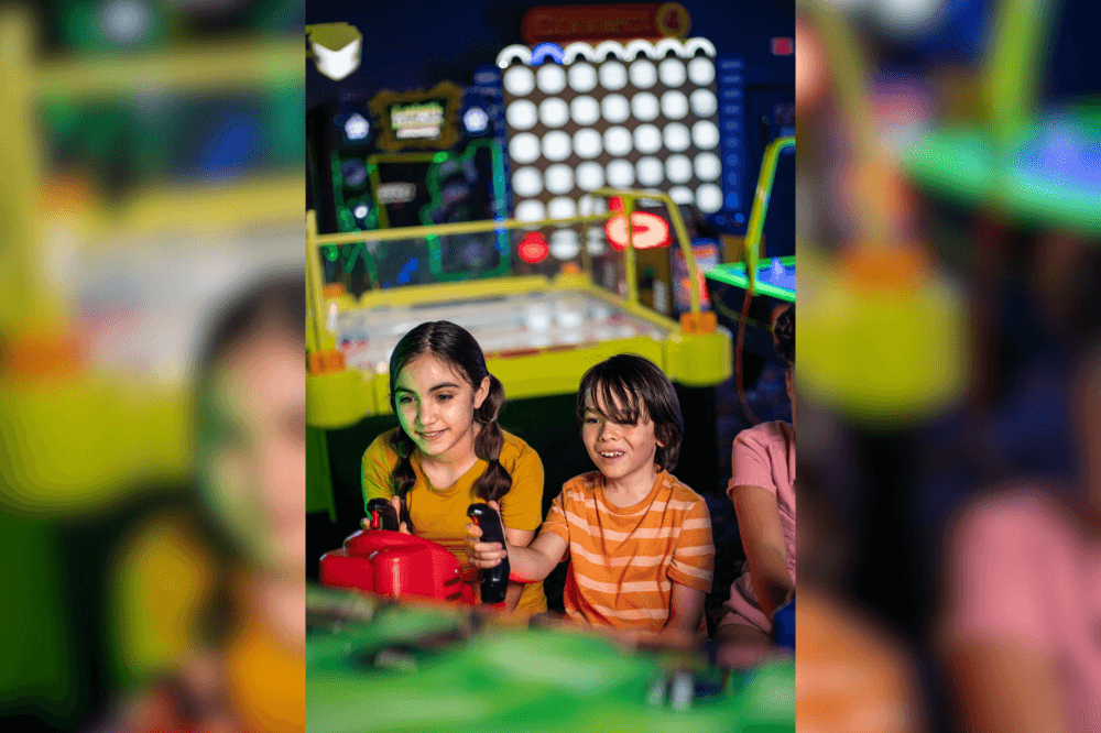 Kids in arcade in Austin