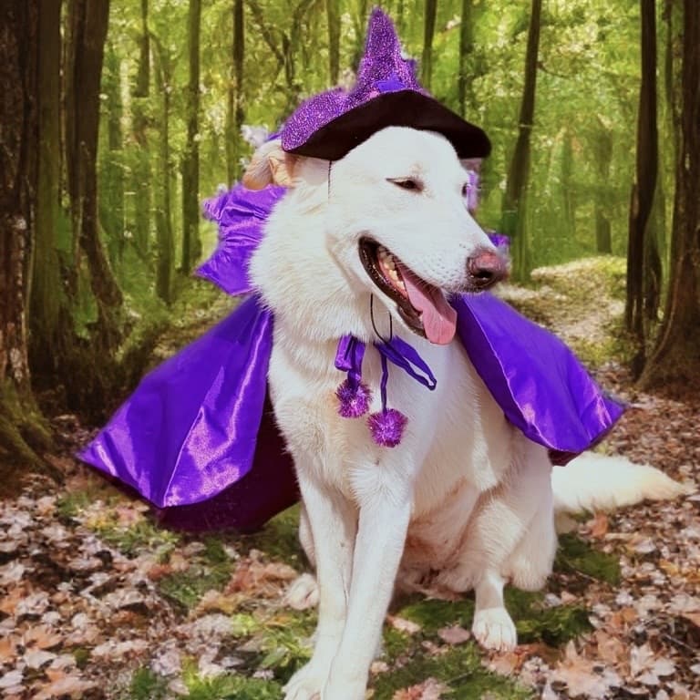 An image of one of the dogs for adoption. 