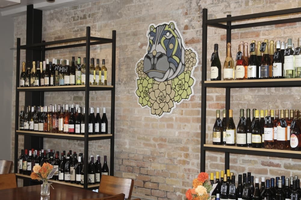 The wine bar sells a variety of white and red wine, rose and sparkling beverages. (Katlynn Fox/Community Impact)
