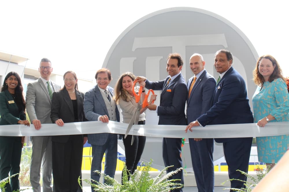 DART, city of Richardson, UT Dallas and state of Texas officials cut the ribbon during the grand opening ceremony. (Michael Crouchley/Community Impact)