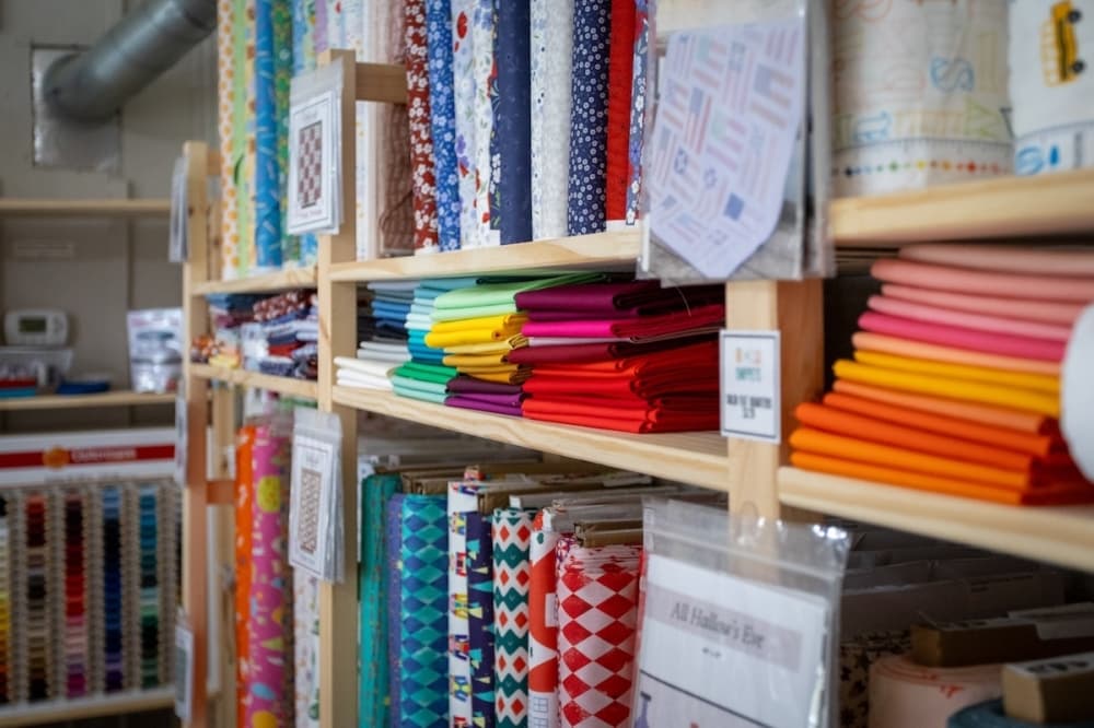 Fabrics for sale at Snippets in New Braunfels.
