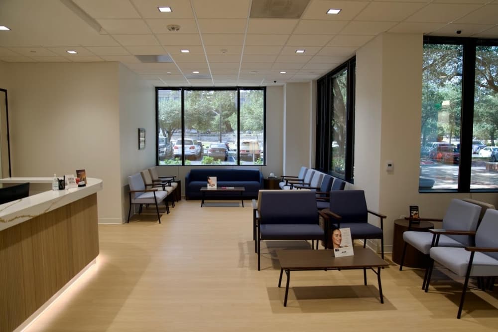 Waiting room at dermatologist office
