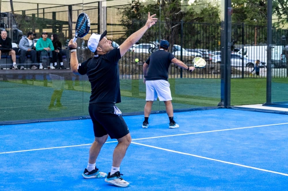 Professionals break in the John Newcombe Country Club's newest padel ball courts opened Oct. 29.