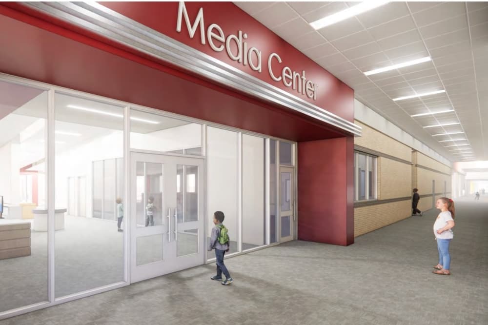 rendering of a school entrance