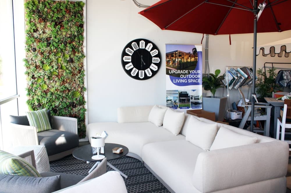 Interior of an outdoor furniture store. 