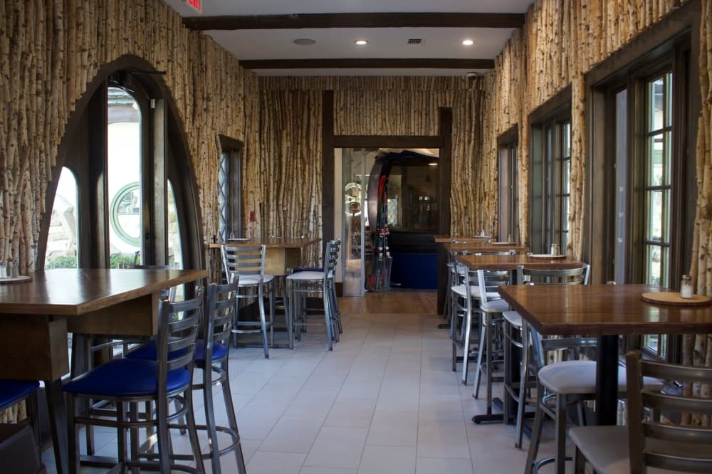 The dining area. 