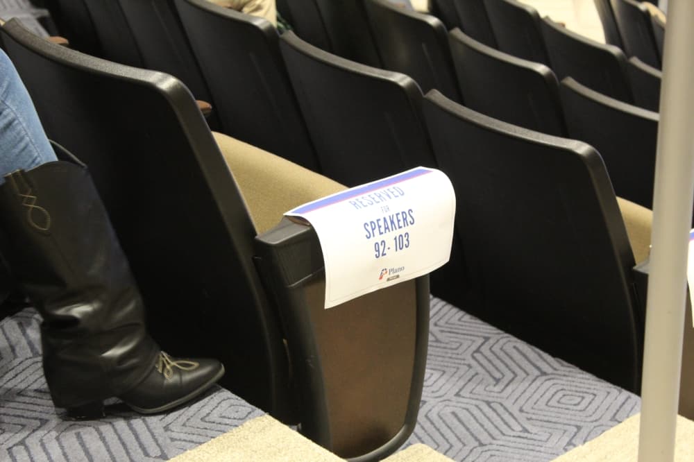 More than 100 individuals registered to speak at the Nov. 5 meeting, with the majority speaking against Plano withdrawing from the DART system. (Jacquelyn Burrer/Community Impact)