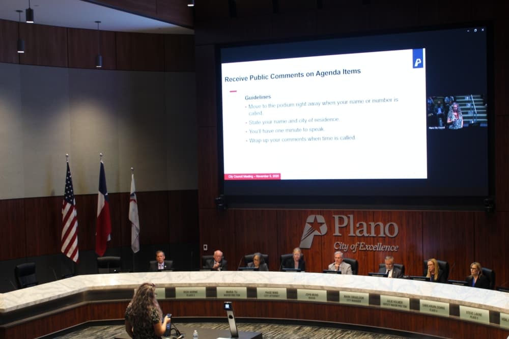More than 100 individuals registered to speak at the Nov. 5 meeting, with the majority speaking against Plano withdrawing from the DART system. (Jacquelyn Burrer/Community Impact)