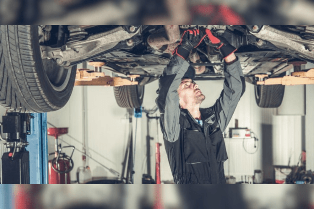 New Braunfels car technician works on car