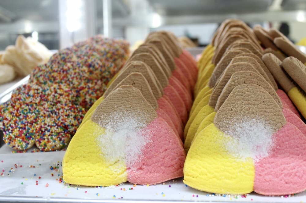 cookies in a display case