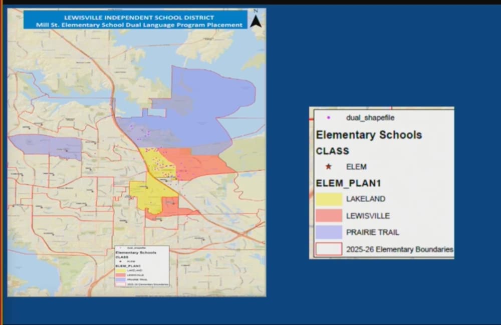 LISD's zoning map, showing the new school boundaries for bilingual students. 