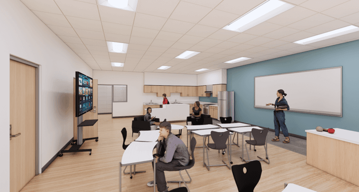inside a classroom