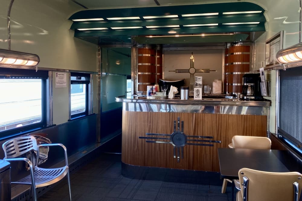 Multiple lounge cars at the Austin Steam Train Association have  compartments that riders can book for private parties. (Katlynn Fox/Community Impact)