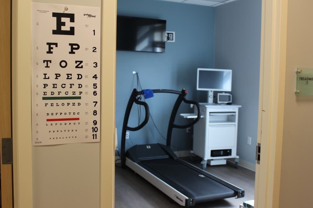 A treadmill in a doctor's office