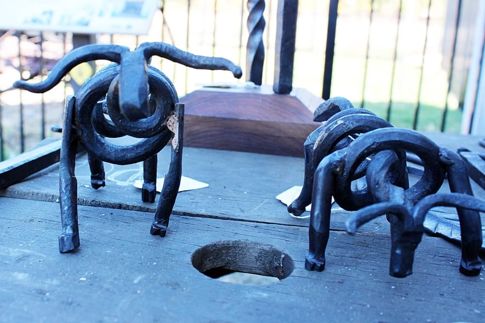 Longhorns made from spiraled metal. 