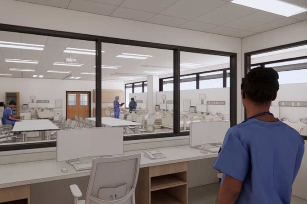 a rendering of an operating room or lab