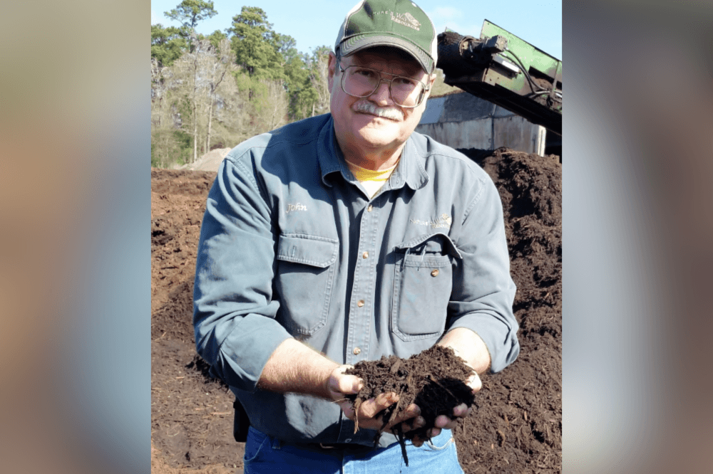 John Ferguson teaching sustainable gardening and organic soil practices at Nature’s Way Resources in Texas