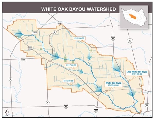 A rendering of the White Oak bayou
