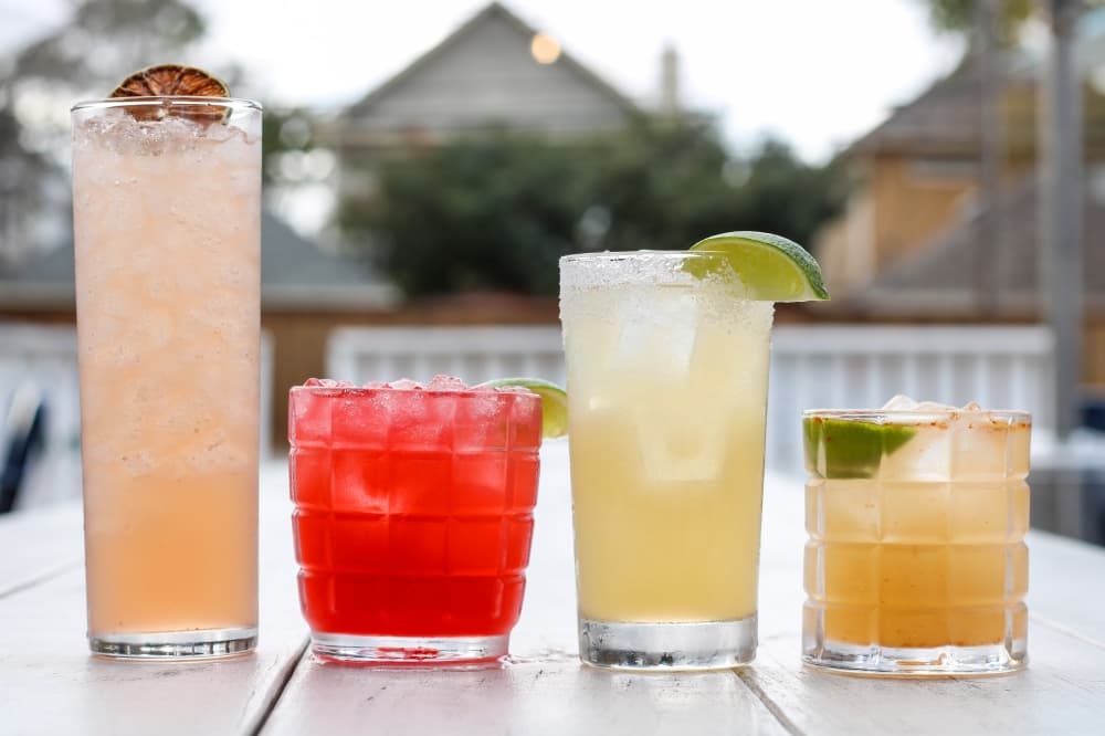 four cocktails in a row