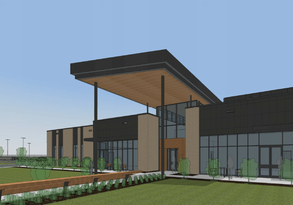 The center will be located at the corner of Alma Drive and Park Boulevard, with certain programs providing services open to the public. (Courtesy Huckabee)