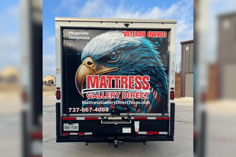 Mattress store delivery truck