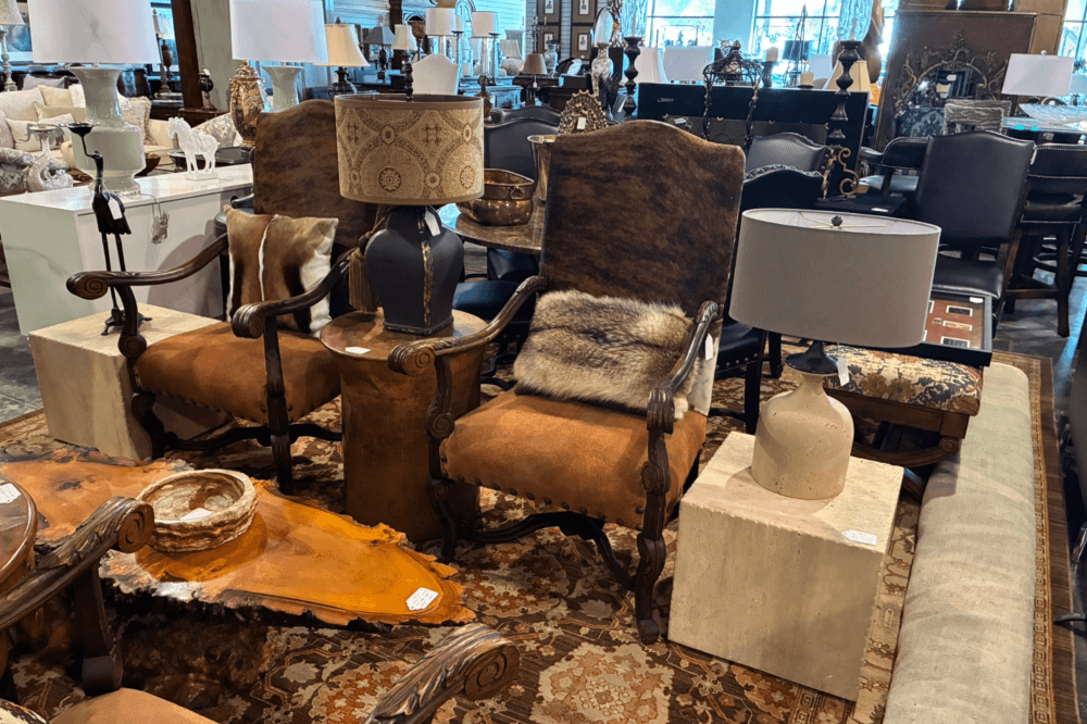 Upscale designer furniture and home décor at The Consignerie Frisco, featuring hand-selected living room, bedroom, and dining room pieces