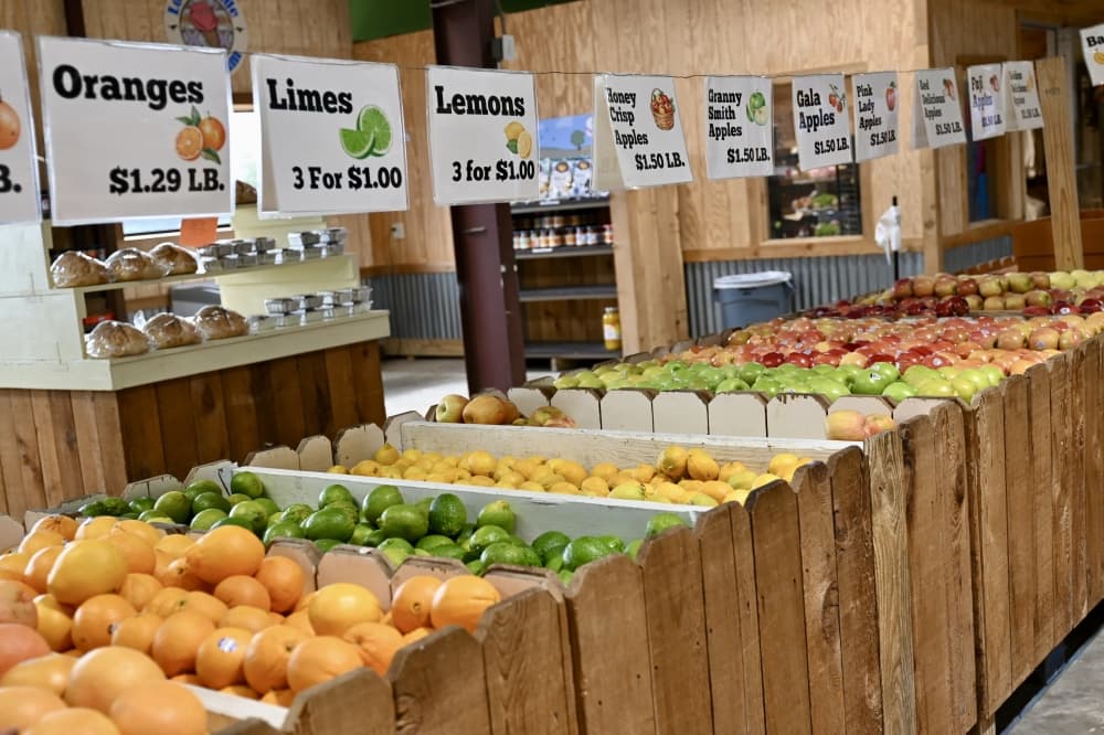 The grocery store at Froberg's Farm sells fresh fruit and produce. (Roo Moody/Community Impact)