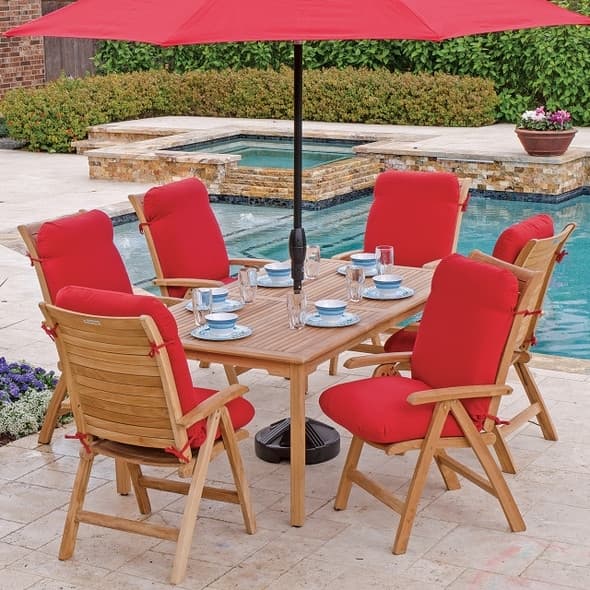 red outdoor patio furniture set 