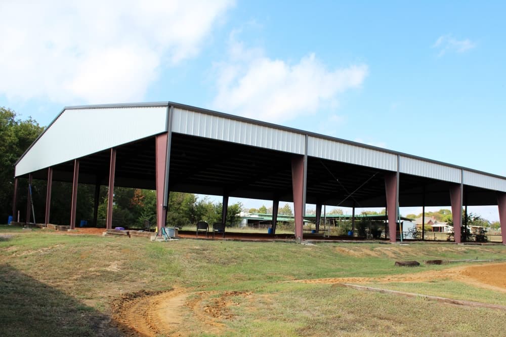 Covered horse arena. 