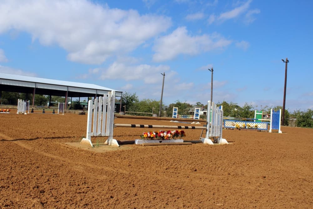 Outdoor equestrian arena. 