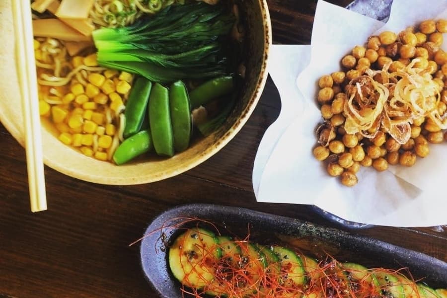 Overview of asian food. 