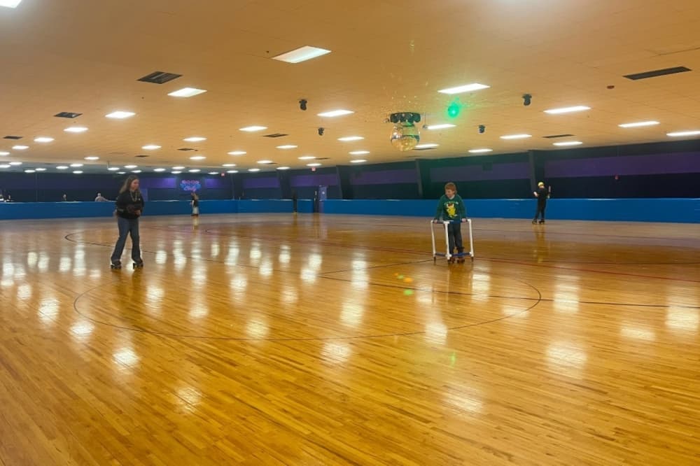 two kids skating