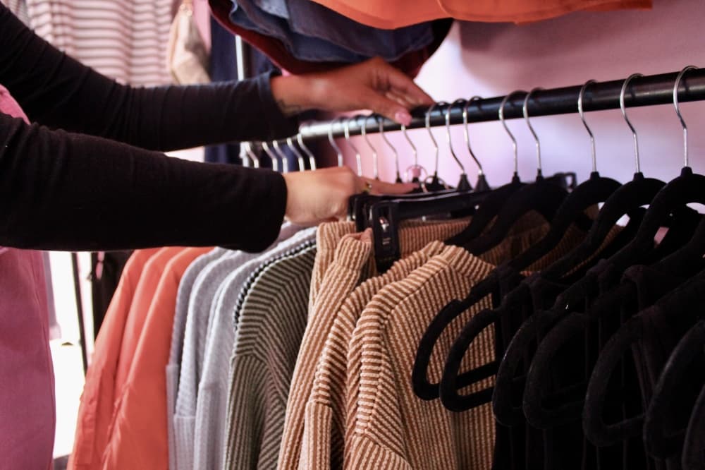 clothes on hangers