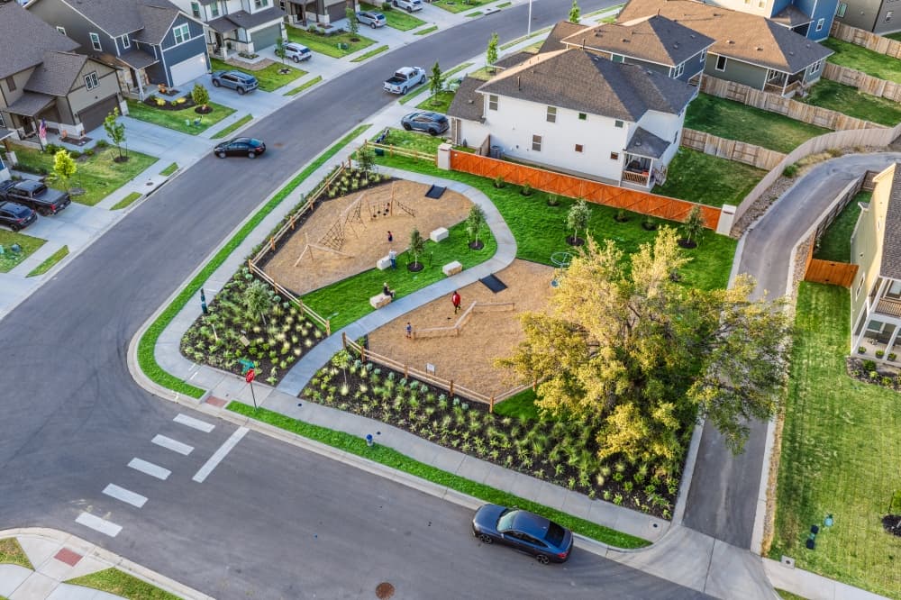 Lariat Liberty Hill drone photo of pocket parks