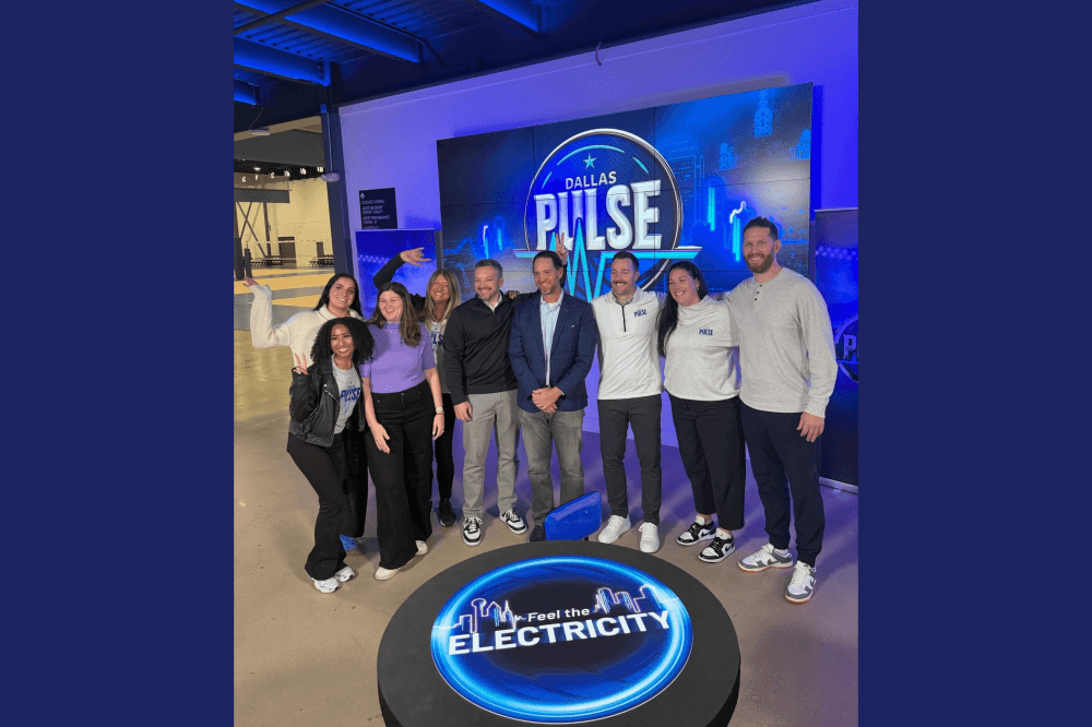 Arete team standing with Dallas Pulse team