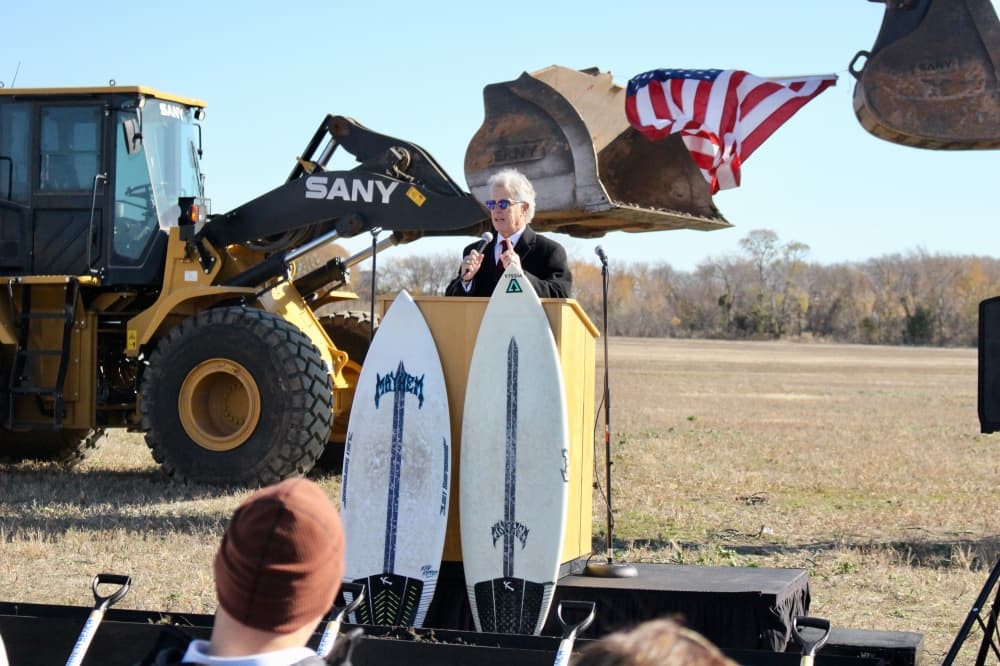 Brian Loughmiller, Mckinney Economic Development Corp. board chairman, speaks during a groundbreaking ceremony held Dec. 15 near the corner of Stacy Road and SH 121.