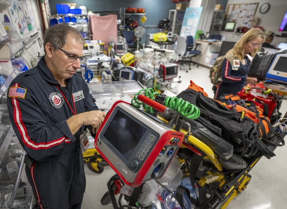 An image of the crew preparing for a ride along. 