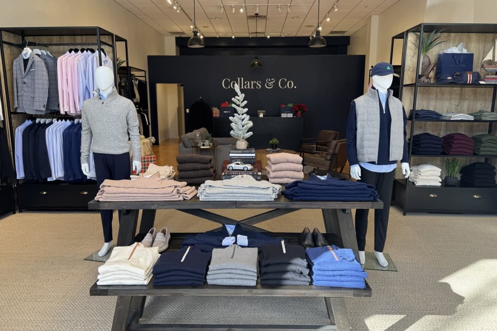 Collars & Co. offers all-day comfort and style polos, sweaters and college merchandise. (Courtesy of Collars & Co.)